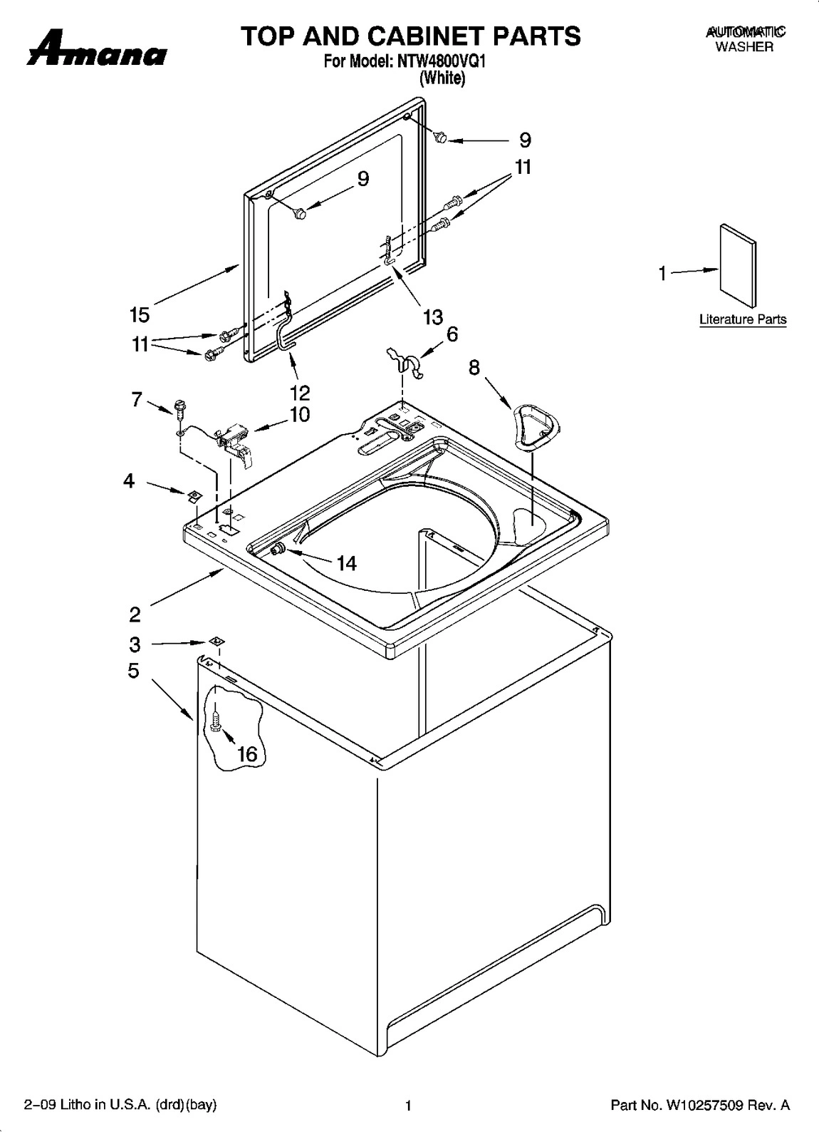 01 - TOP AND CABINET PARTS