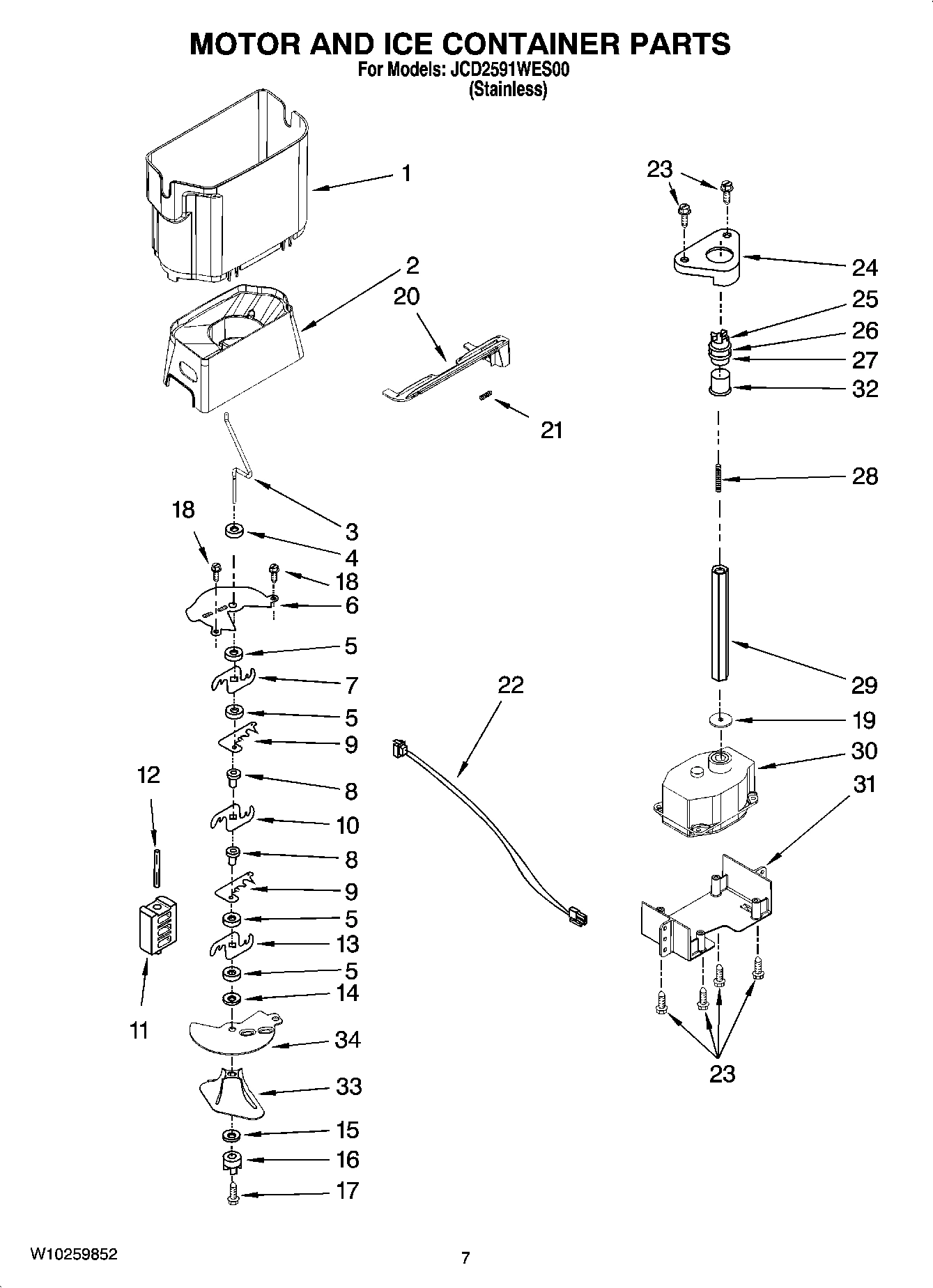 05 - MOTOR AND ICE CONTAINER PARTS