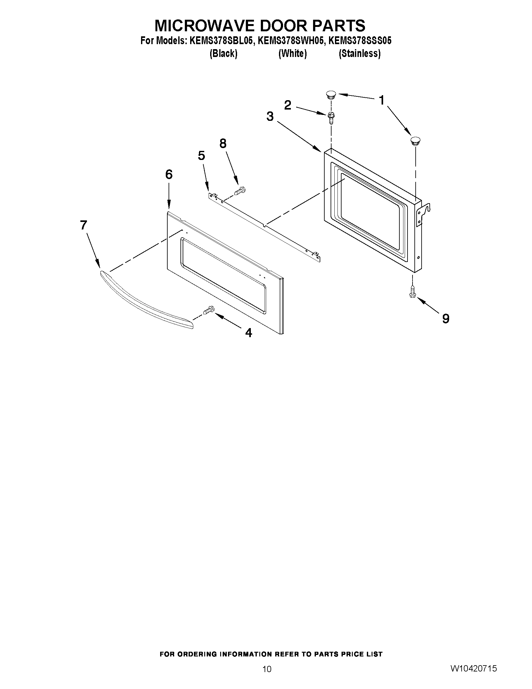 08 - MICROWAVE DOOR PARTS