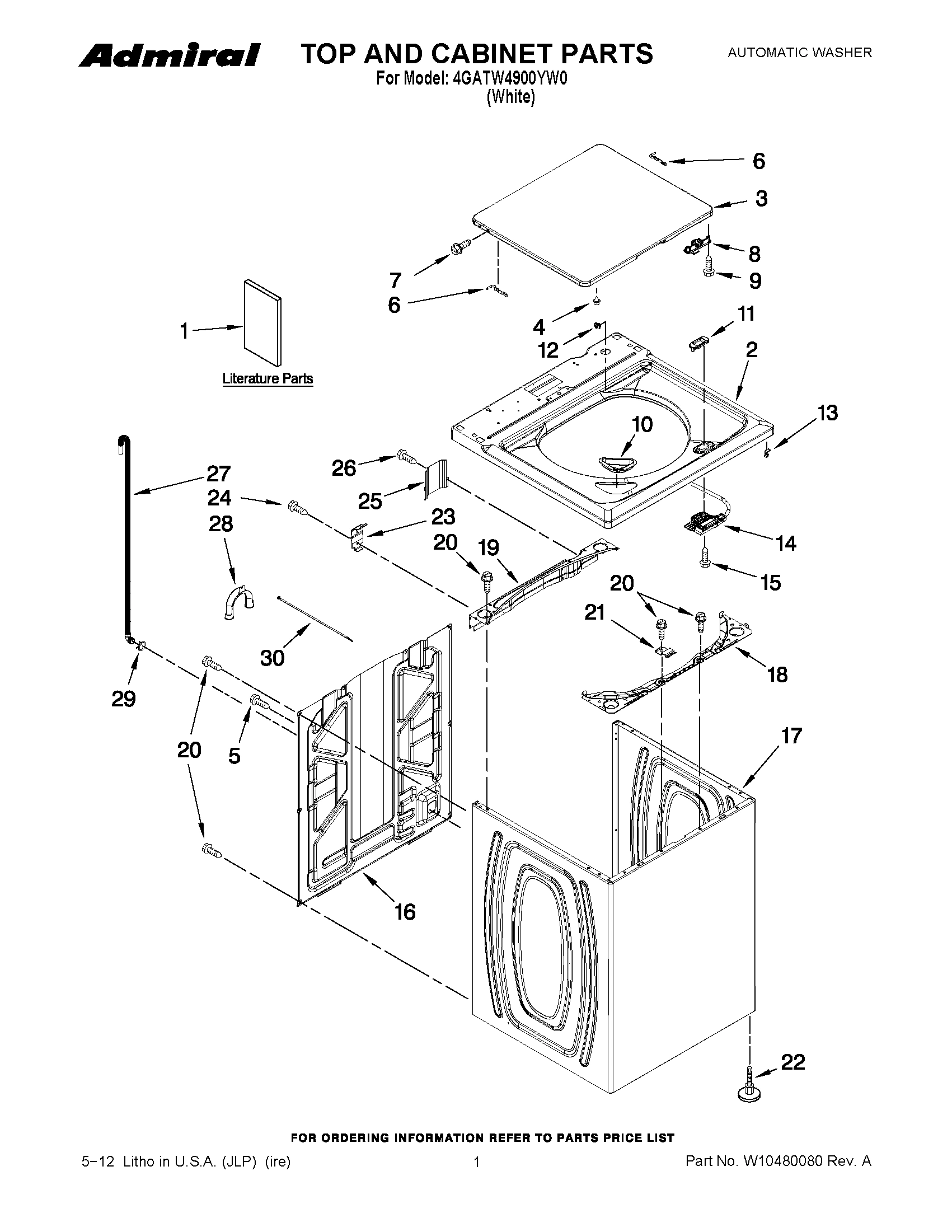 01 - TOP AND CABINET PARTS