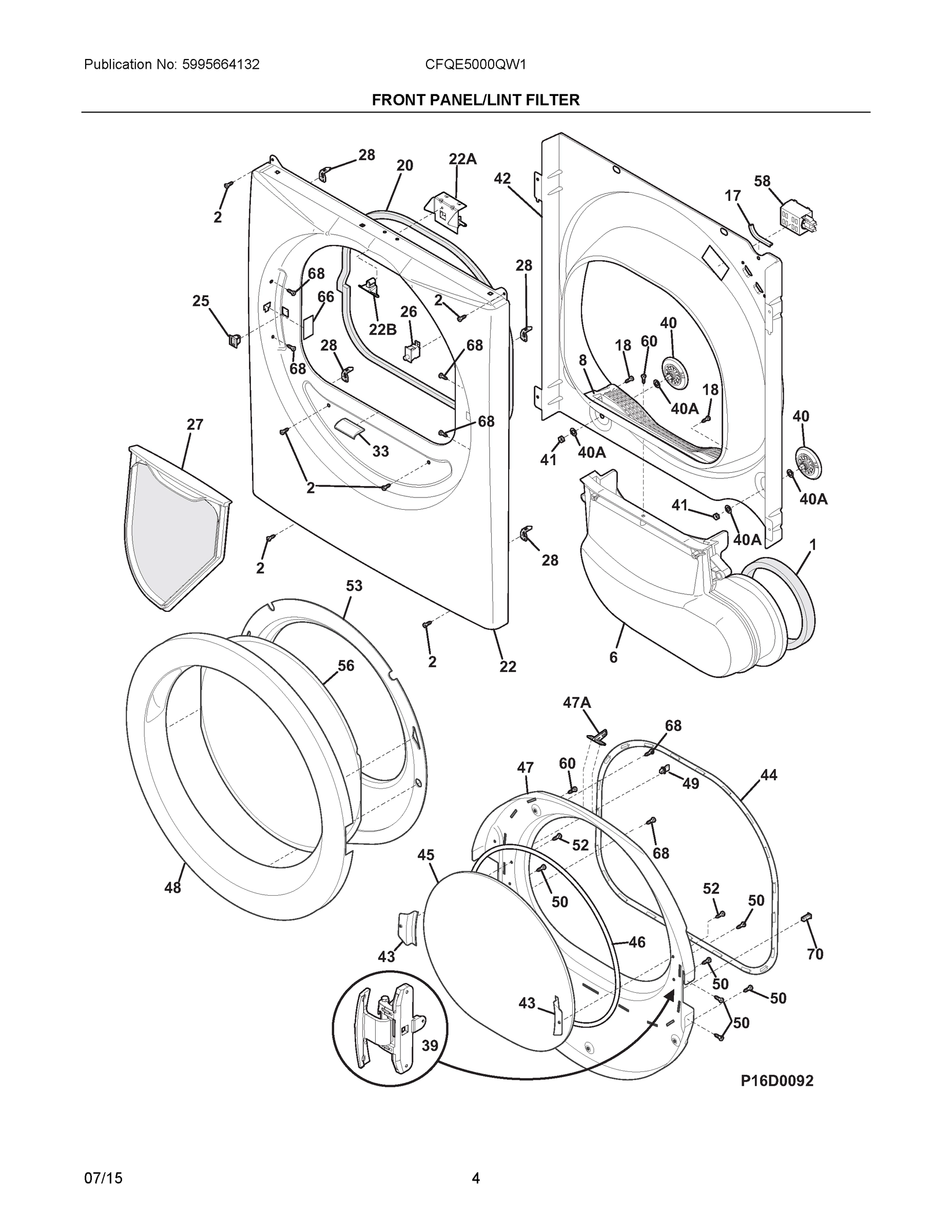 03 - FRONT PANEL/LINT FILTER