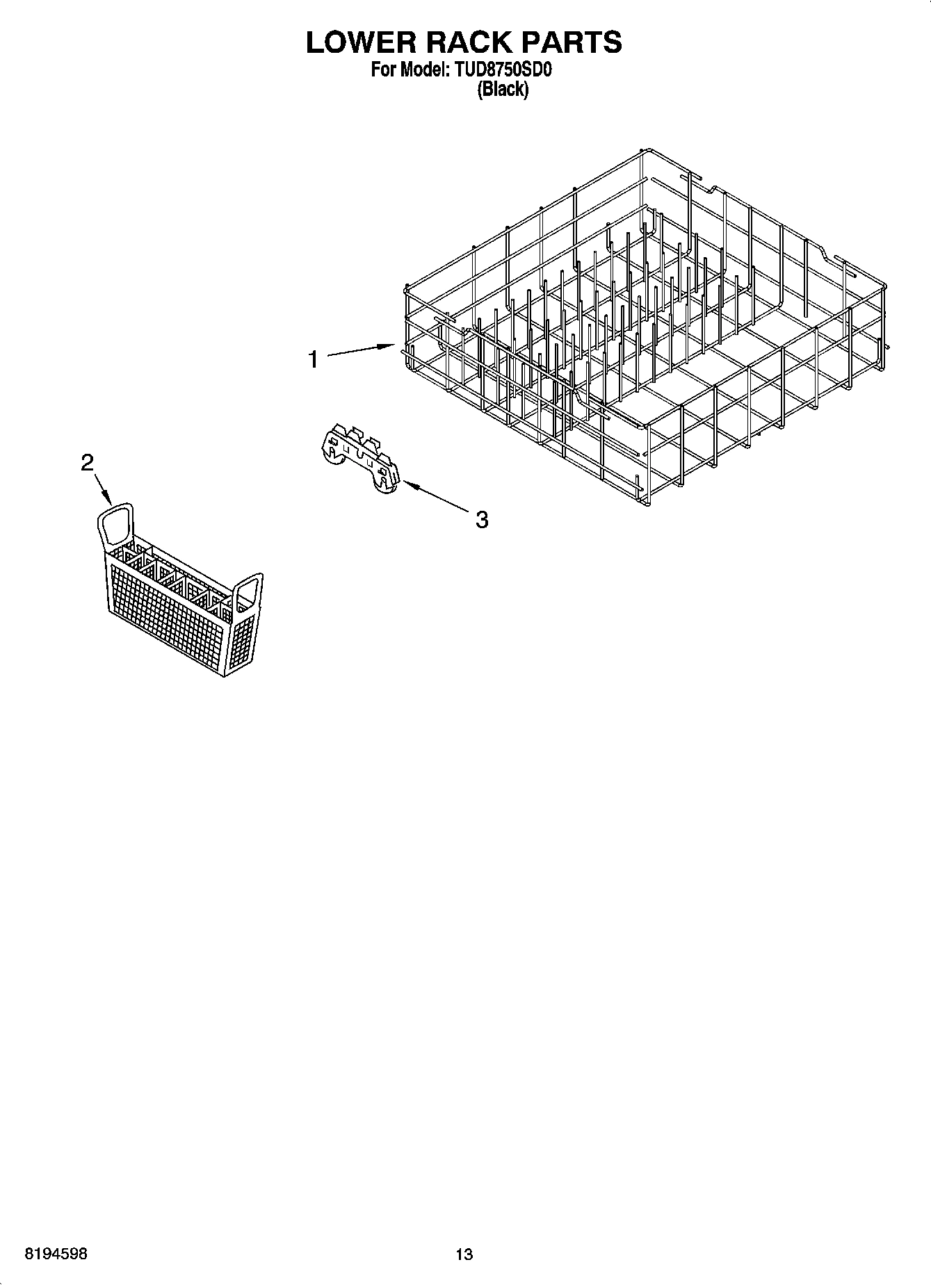 11 - LOWER RACK PARTS, OPTIONAL PARTS (NOT INCLUDED)