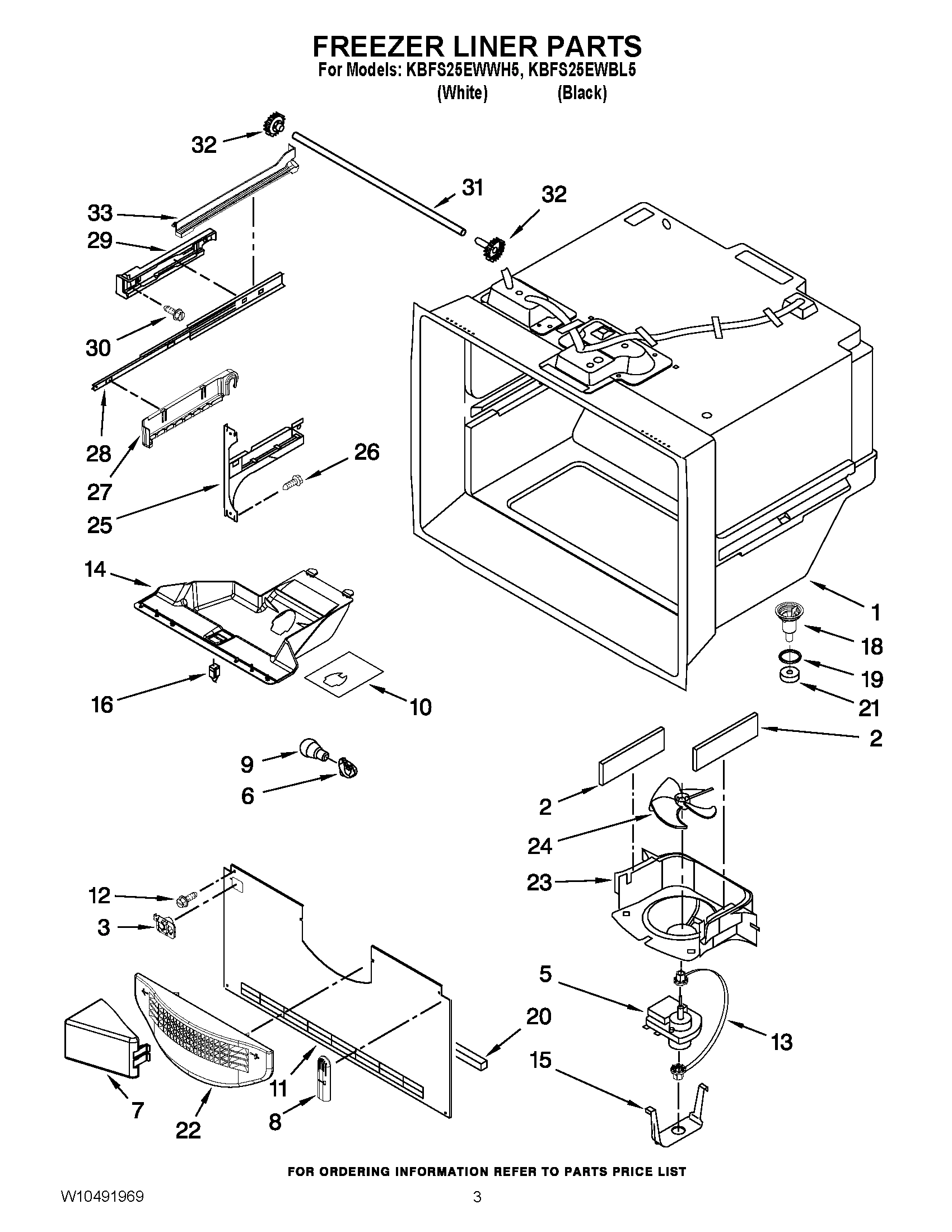 02 - FREEZER LINER PARTS