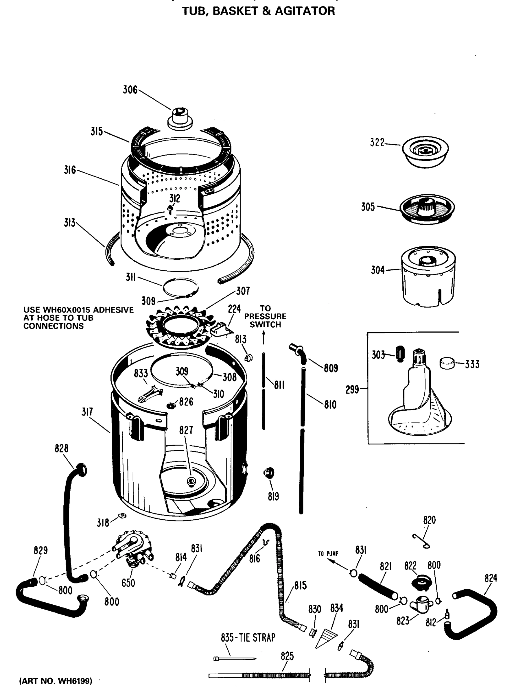TUB, BASKET & AGITATOR