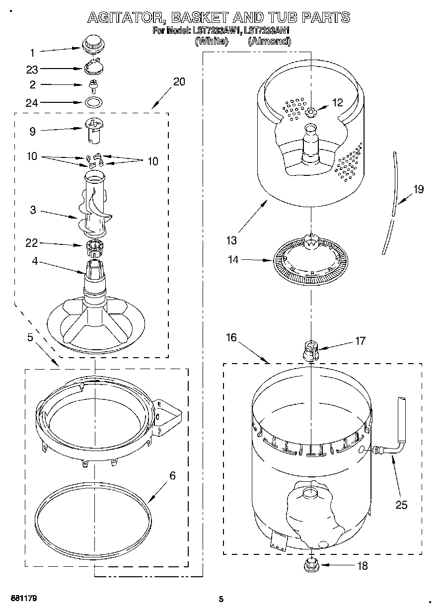 04 - AGITATOR, BASKET AND TUB