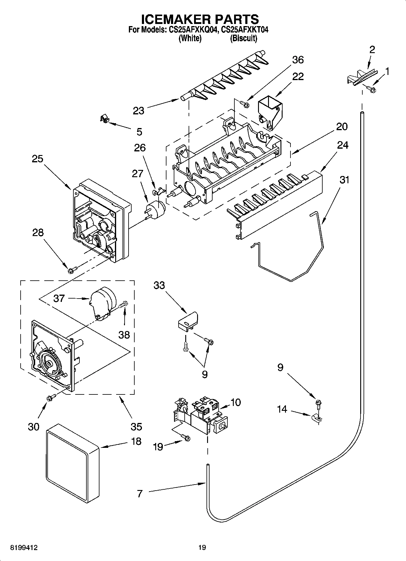 12 - ICEMAKER PARTS, OPTIONAL PARTS