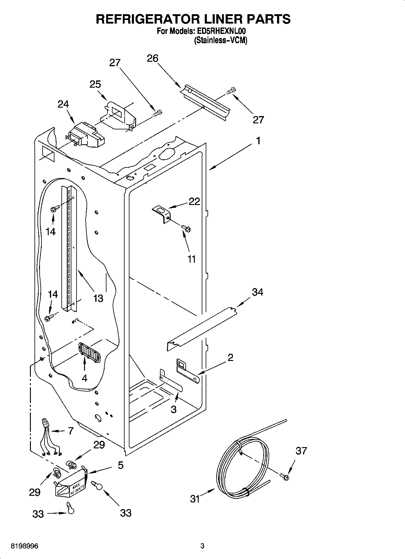 02 - REFRIGERATOR LINER PARTS