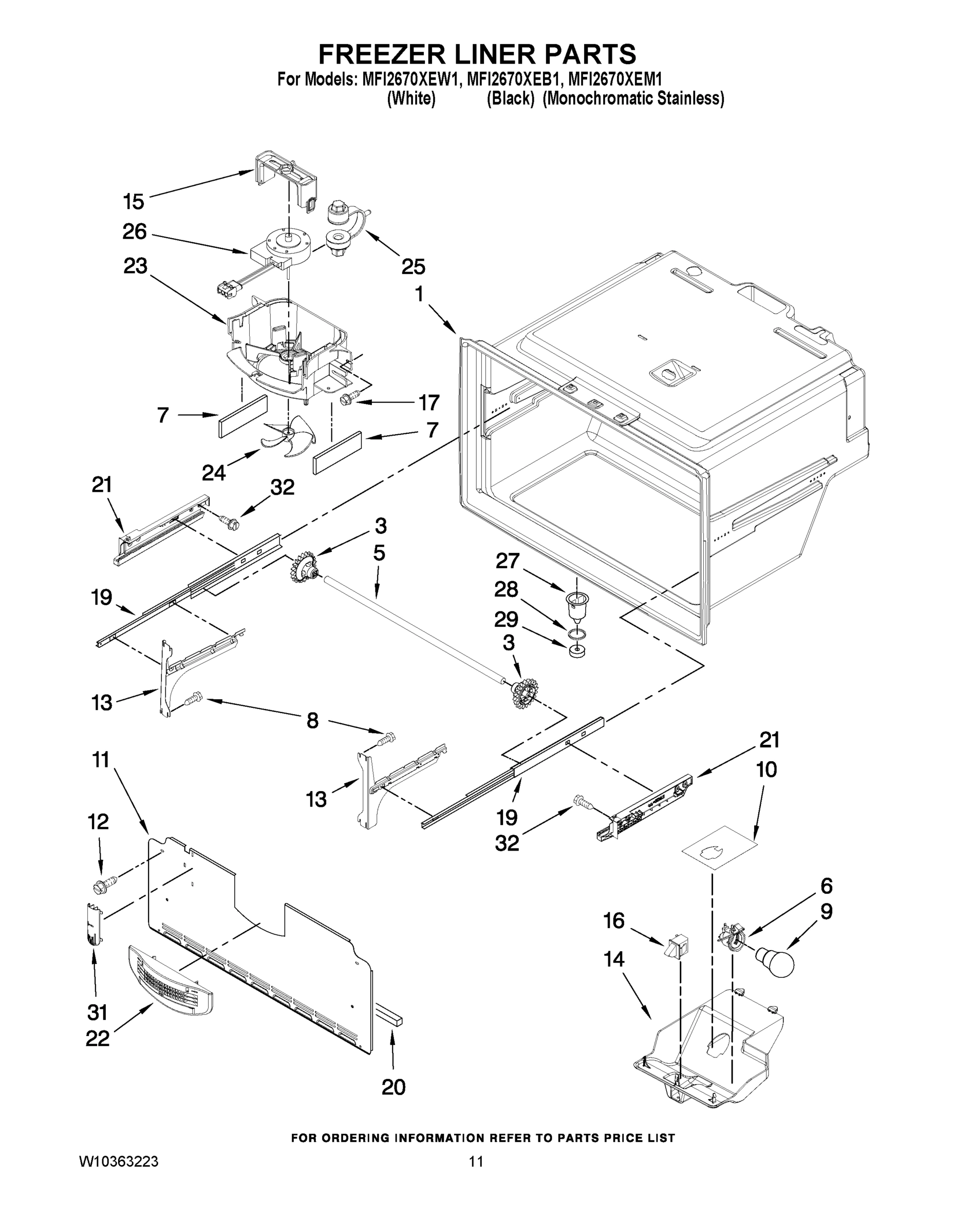 06 - FREEZER LINER PARTS