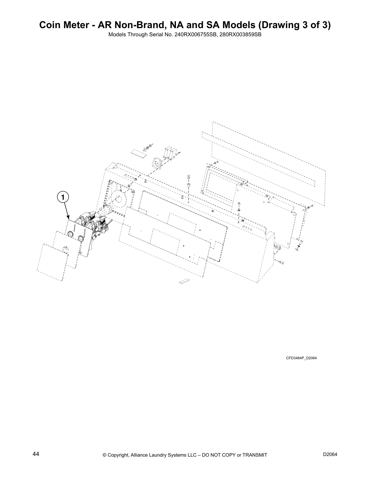 Coin Meter - AR Non-Brand, NA and SA Models (Drawing 3 of 3)