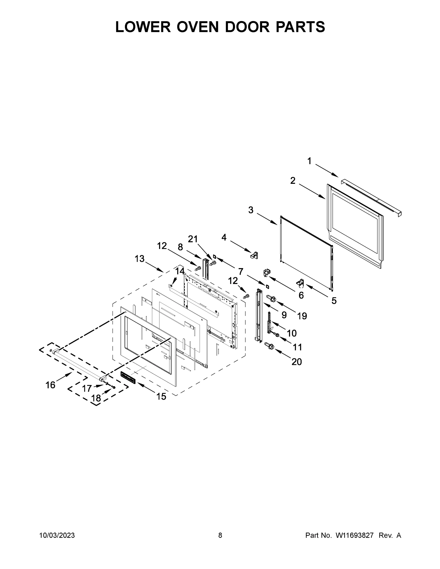 05 - LOWER OVEN DOOR PARTS