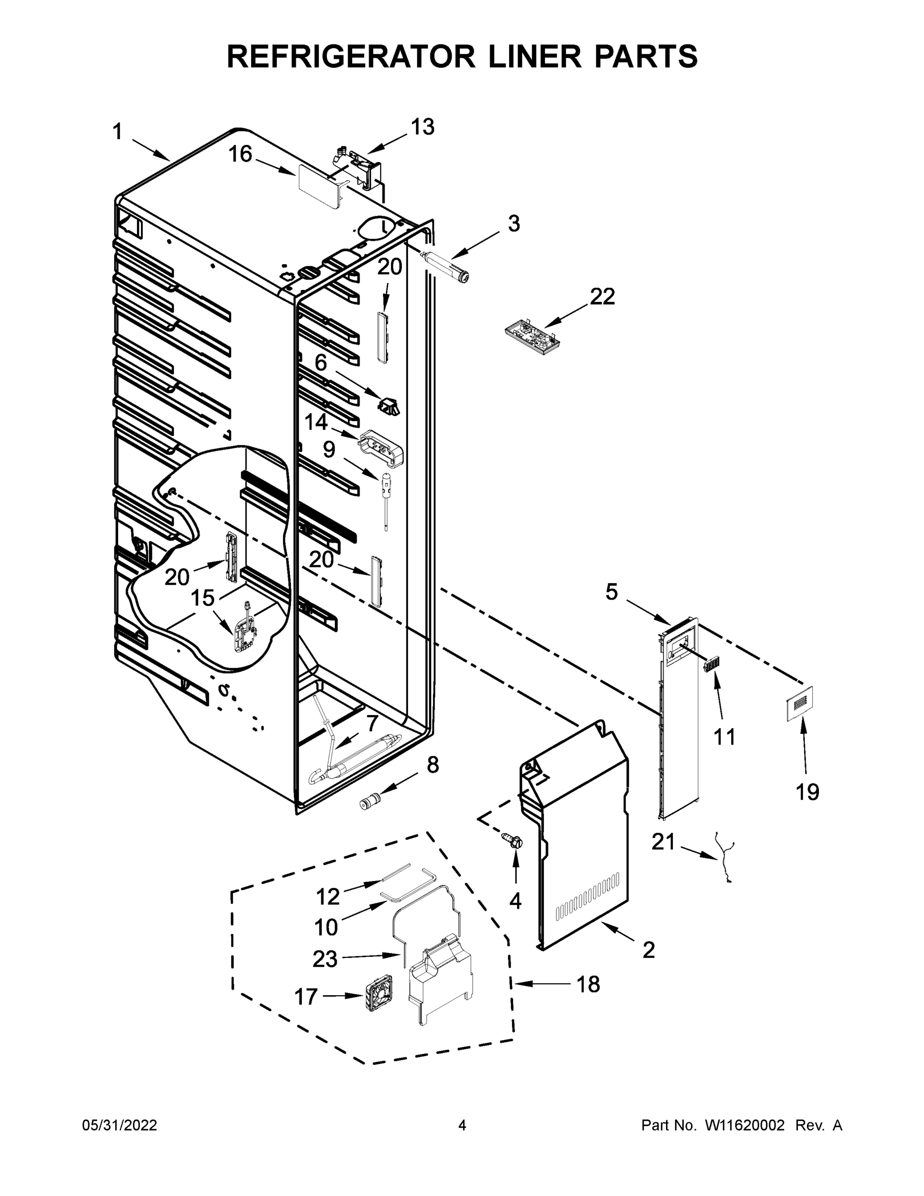 03 - REFRIGERATOR LINER PARTS