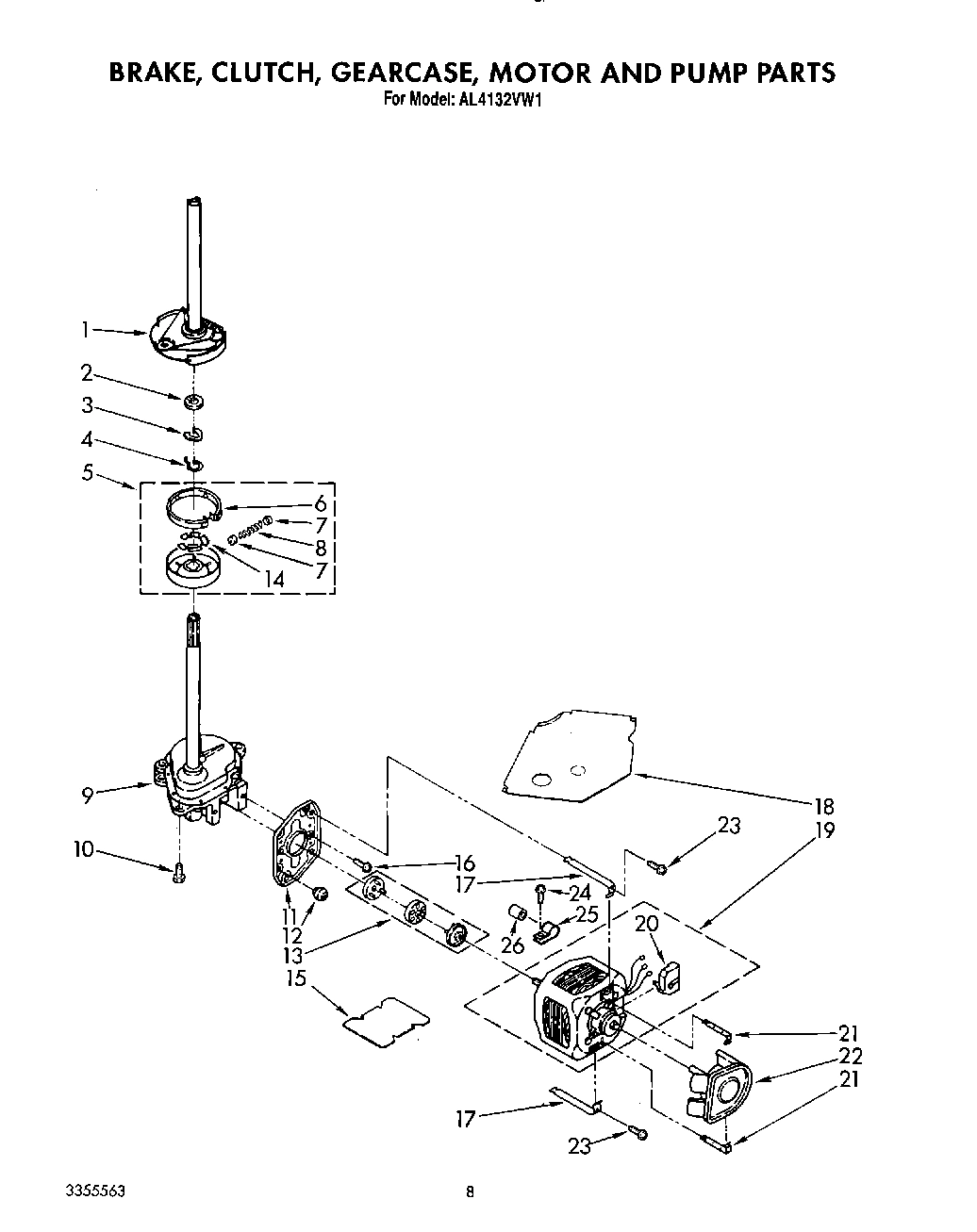 07 - BRAKE, CLUTCH, GEARCASE, MOTOR AND PUMP