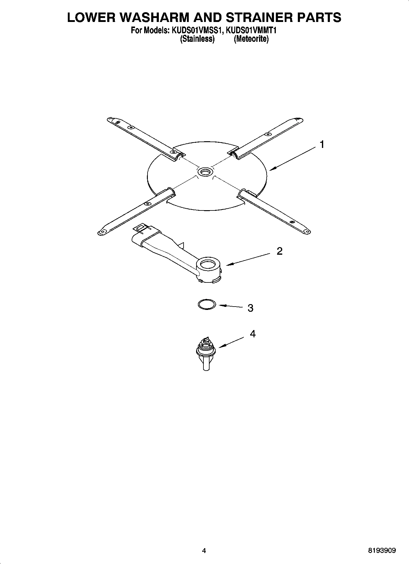 04 - LOWER WASHARM AND STRAINER PARTS
