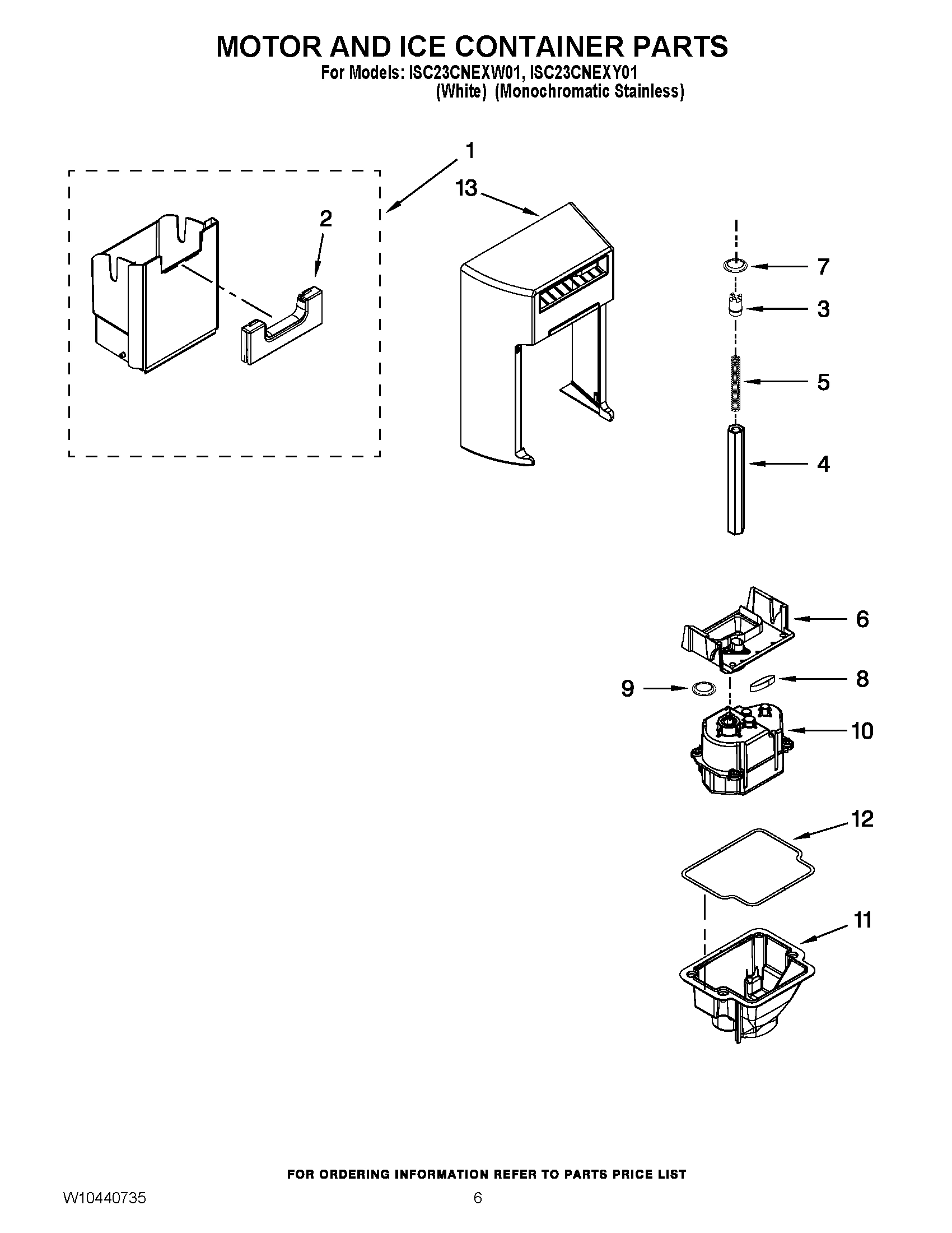 05 - MOTOR AND ICE CONTAINER PARTS