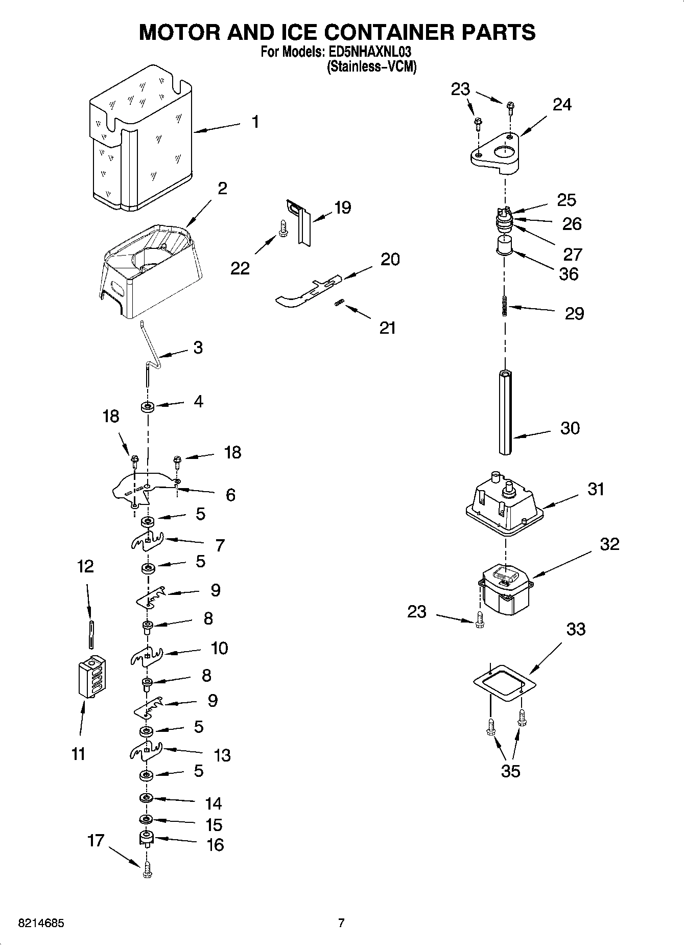 05 - MOTOR AND ICE CONTAINER PARTS