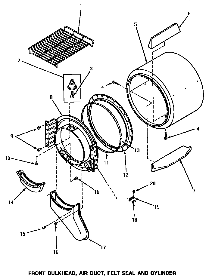 03 - FR BLKHD, AIR DUCT, FELT SEAL & CYLINDER