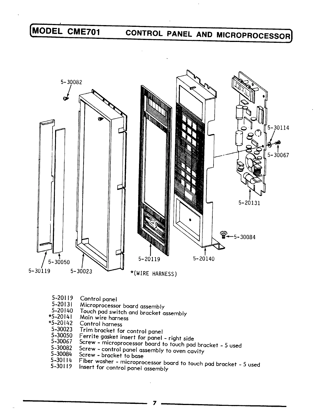 05 - CONTROL PANEL & MICROPROCESSOR (CME701)