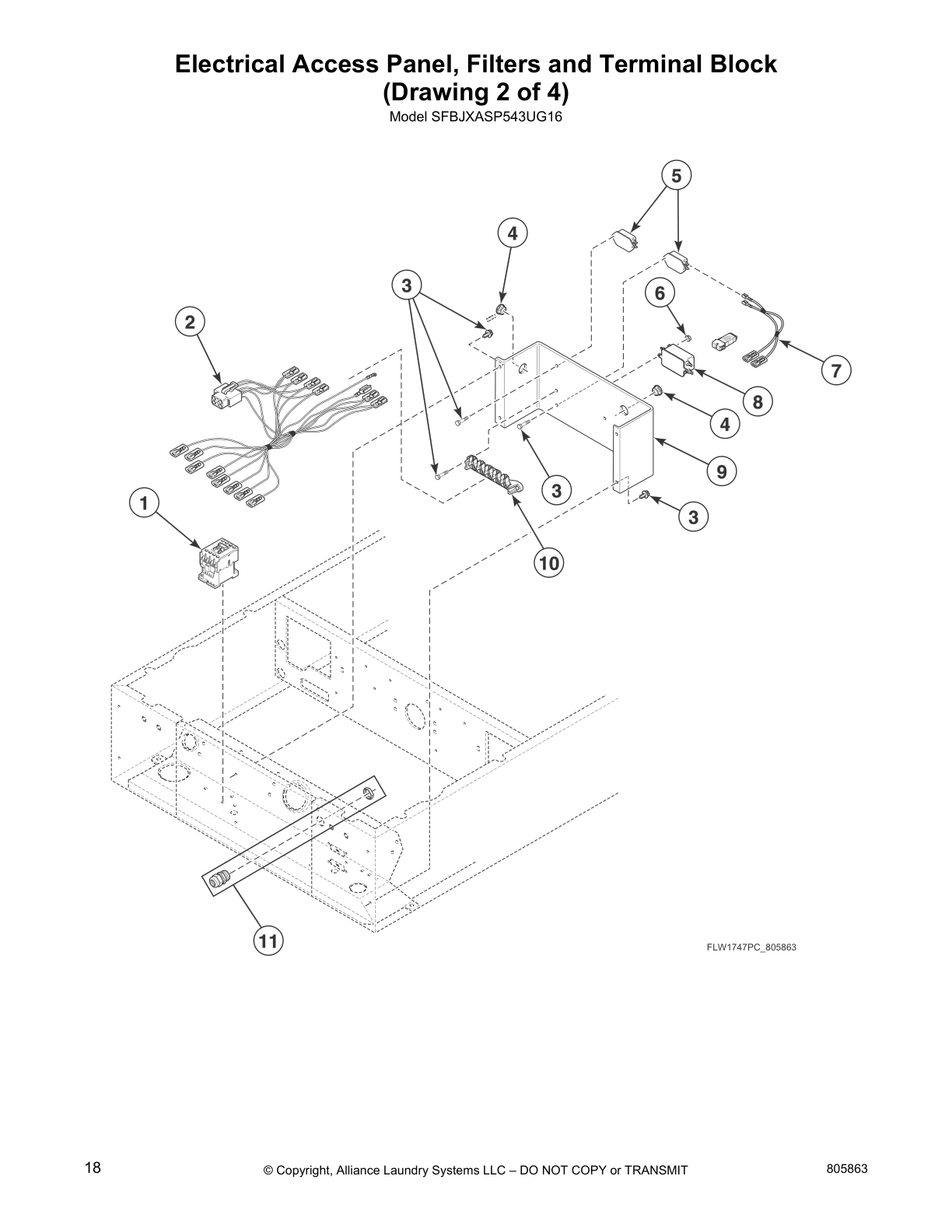 Electrical Access Panel, Filters and Terminal Block
(Drawing 2 of 4)