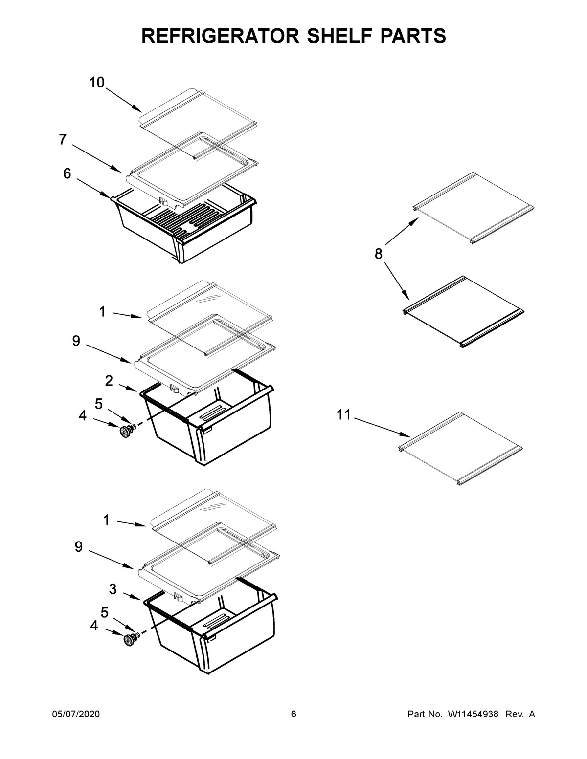 04 - REFRIGERATOR SHELF PARTS