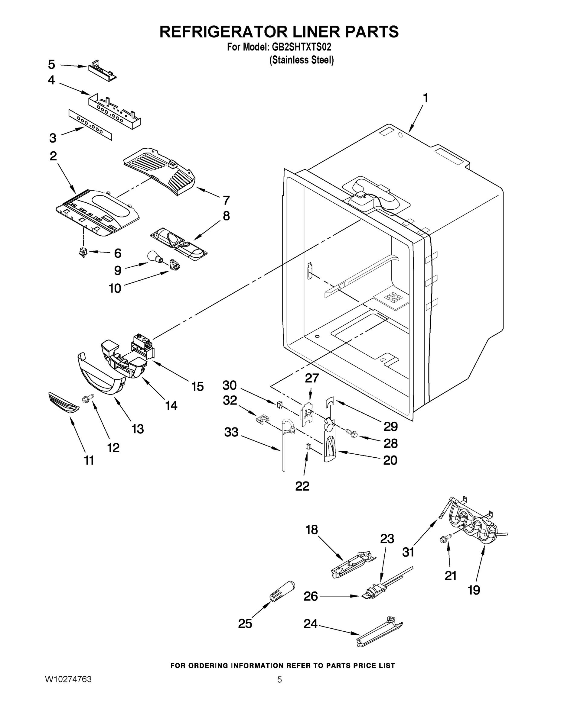03 - REFRIGERATOR LINER PARTS
