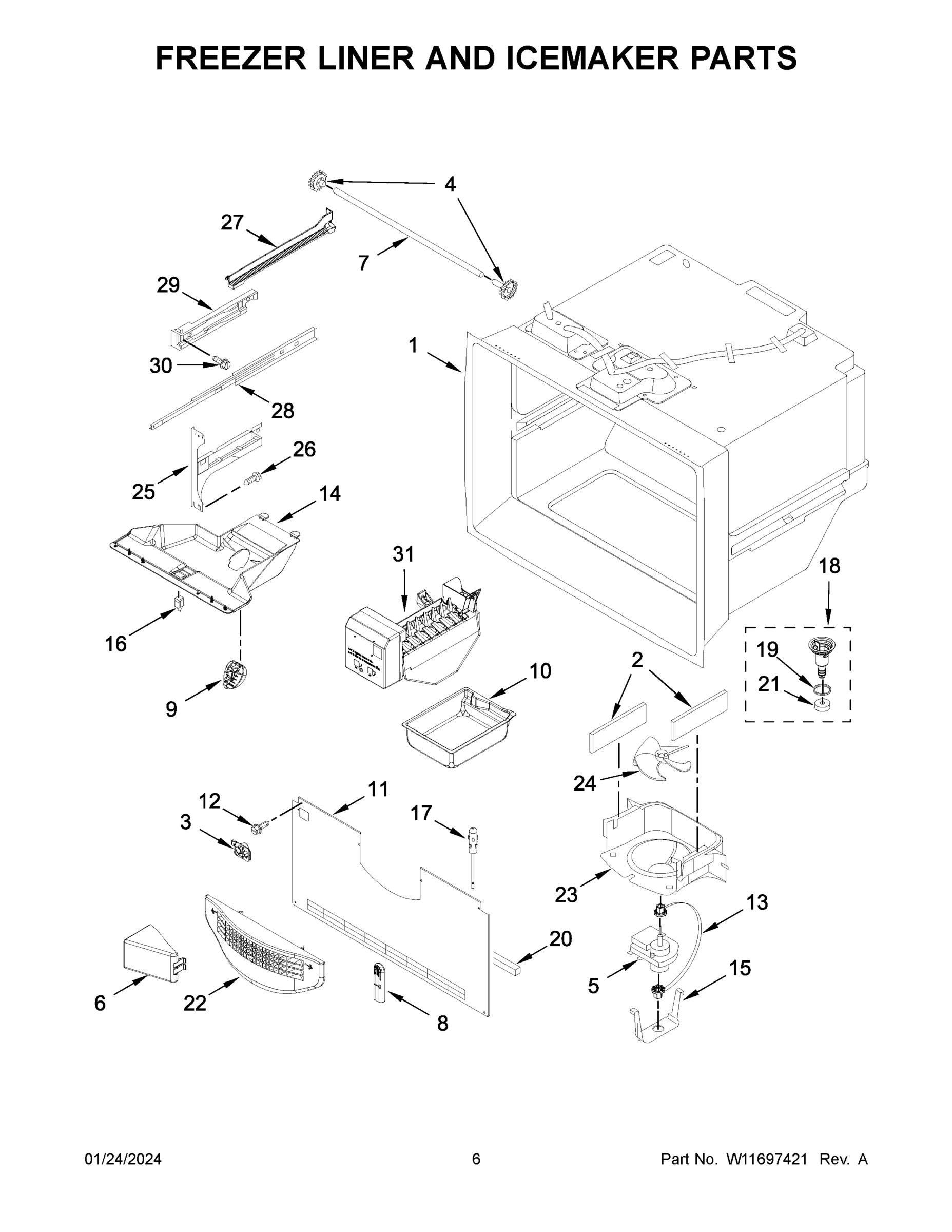 04 - FREEZER LINER AND ICEMAKER PARTS