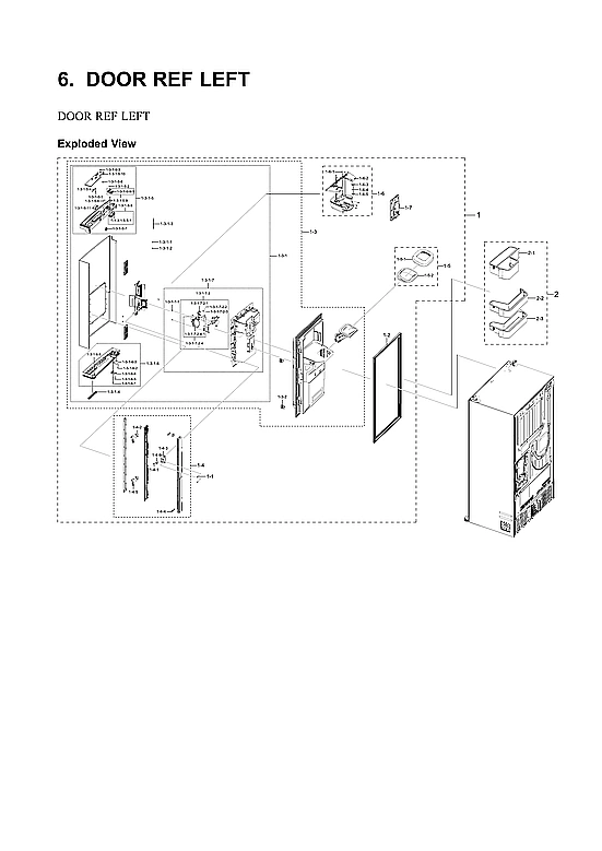 LEFT REFRIGERATOR DOOR PARTS