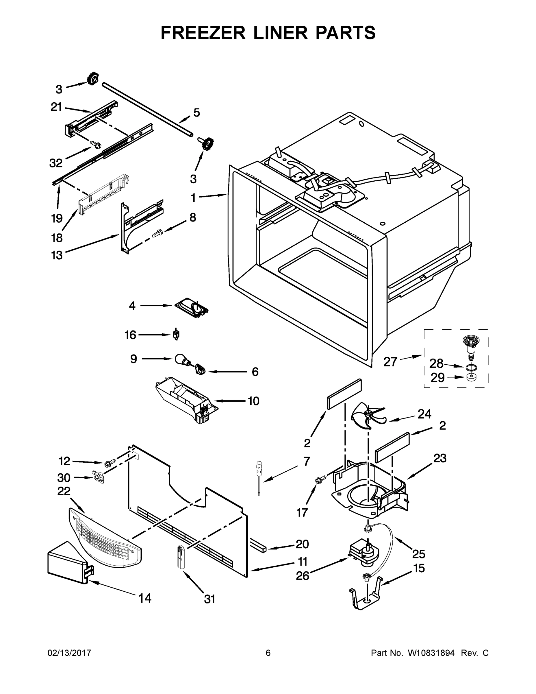 04 - FREEZER LINER PARTS