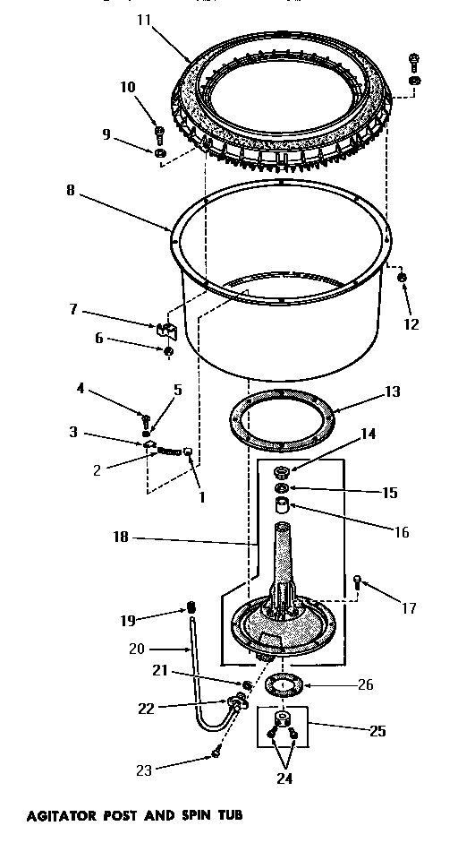 05 - AGITATOR POST & SPIN TUB