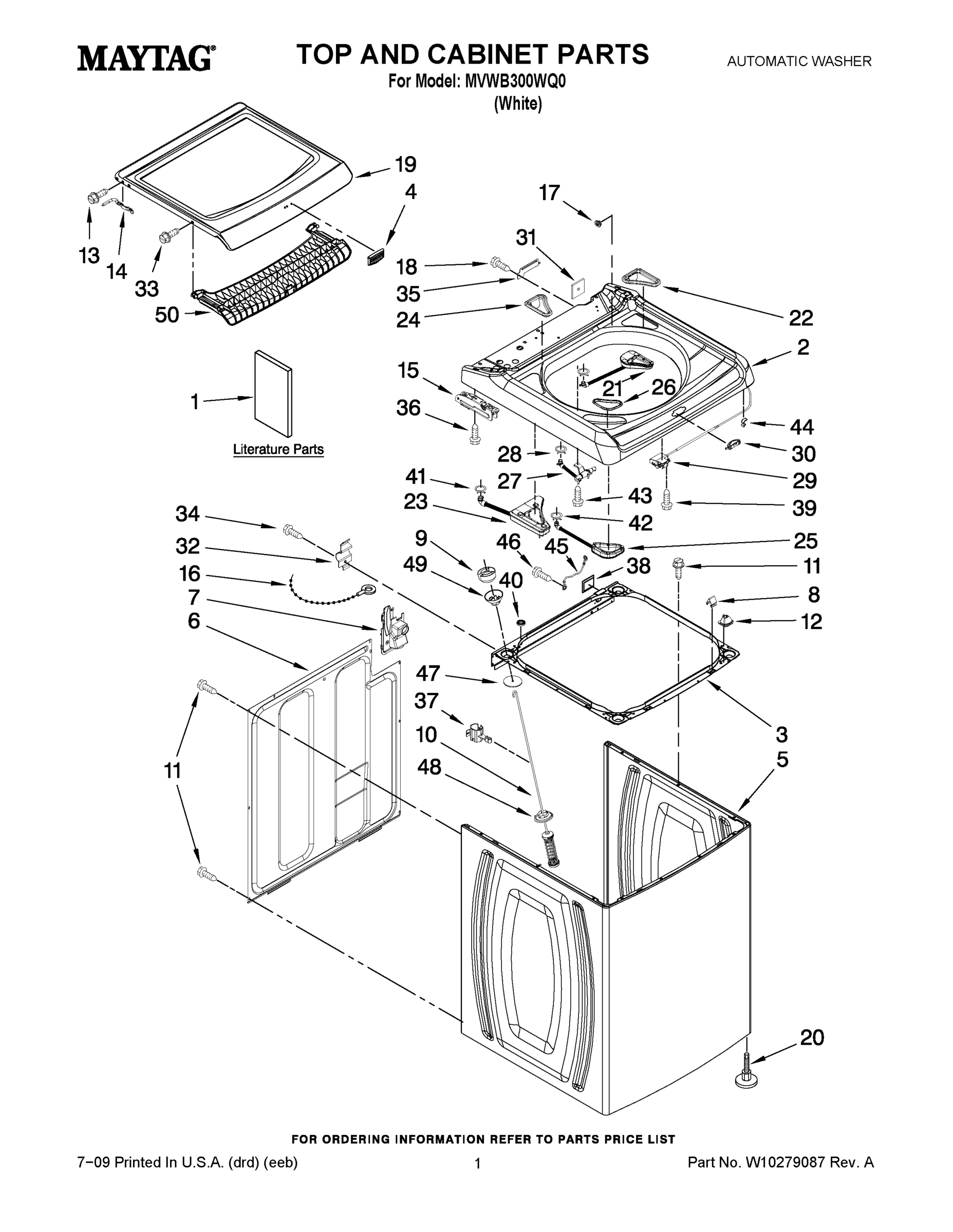 01 - TOP AND CABINET PARTS