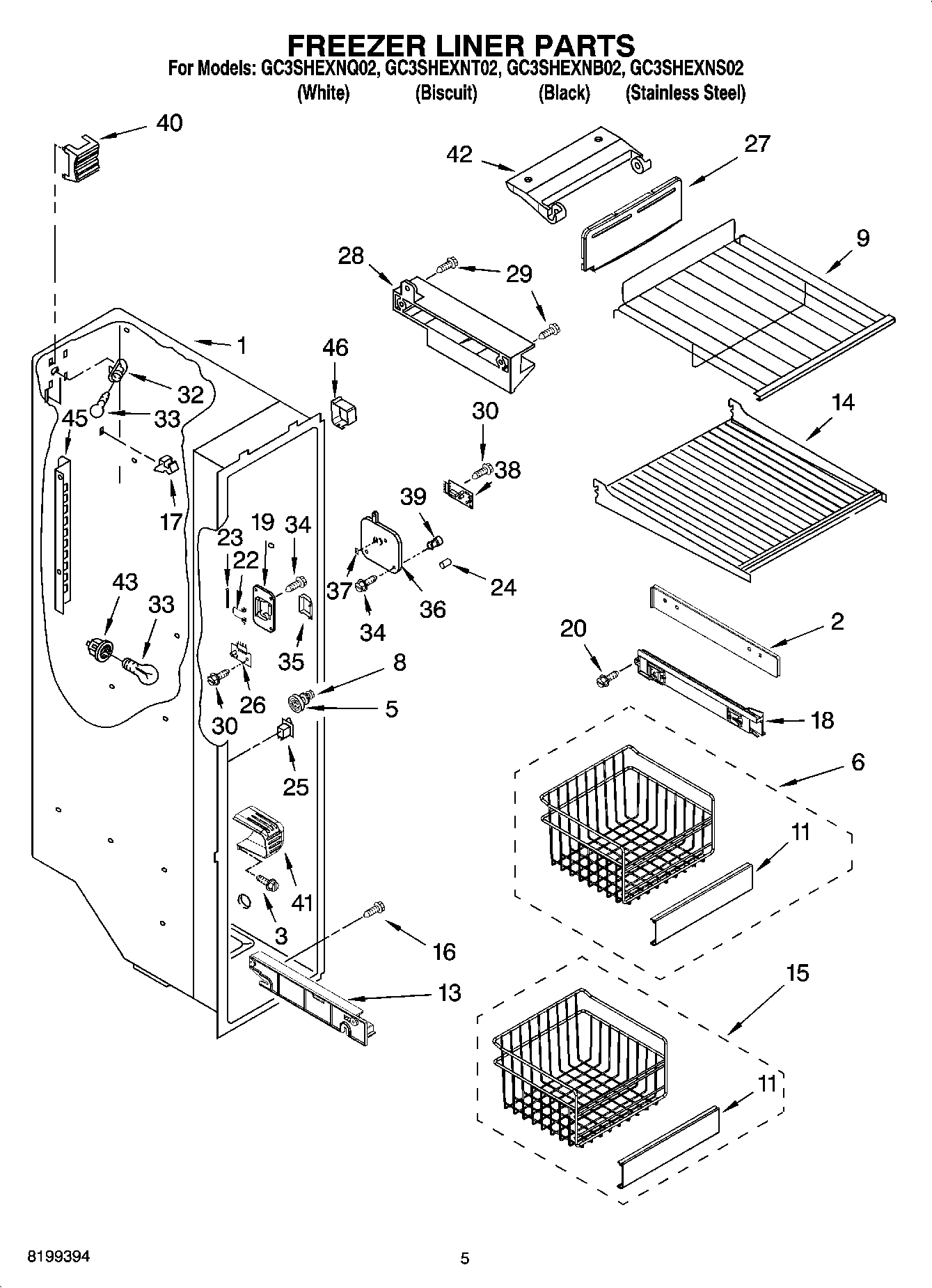 04 - FREEZER LINER PARTS