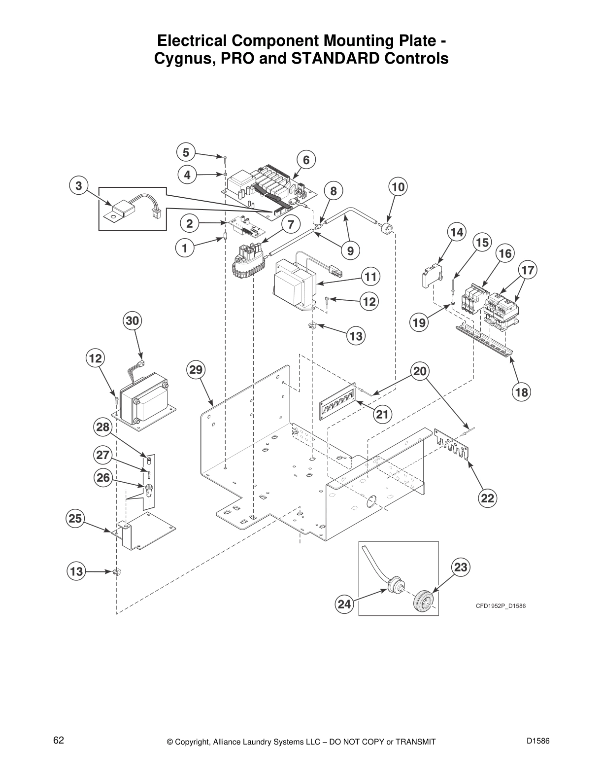 Electrical Component Mounting Plate -
Cygnus, PRO and STANDARD Controls