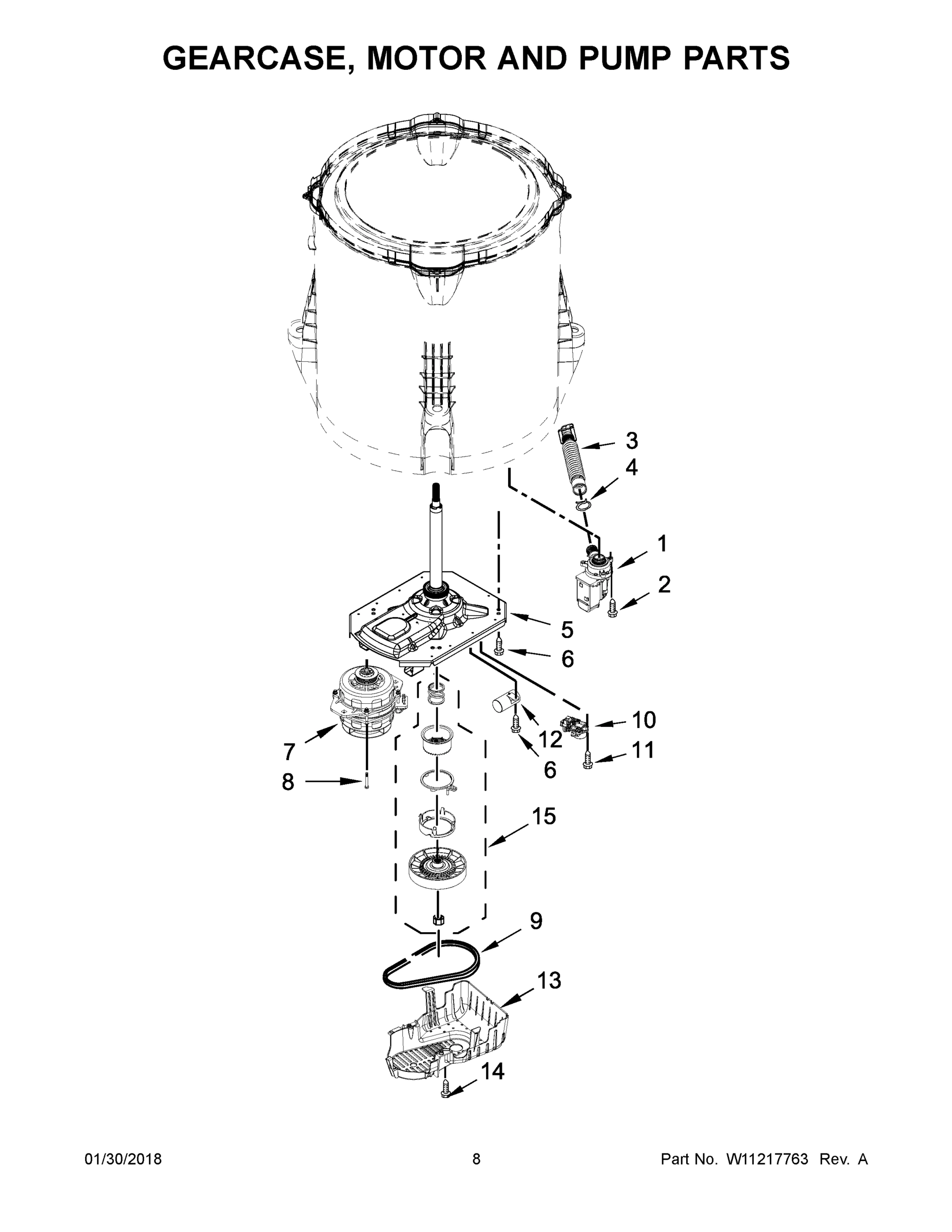 05 - GEARCASE, MOTOR AND PUMP PARTS