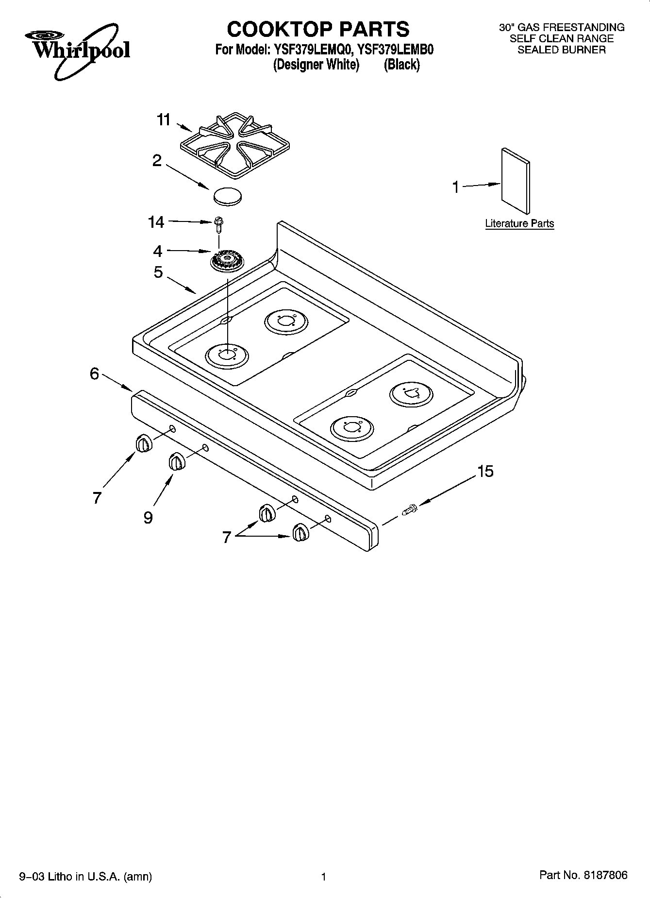 01 - COOKTOP PARTS