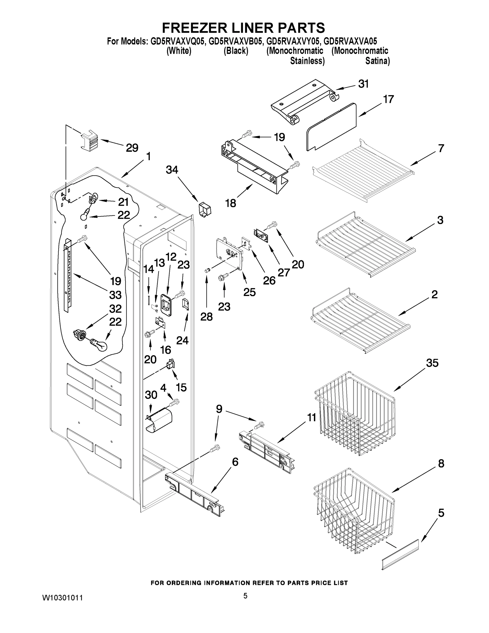 04 - FREEZER LINER PARTS