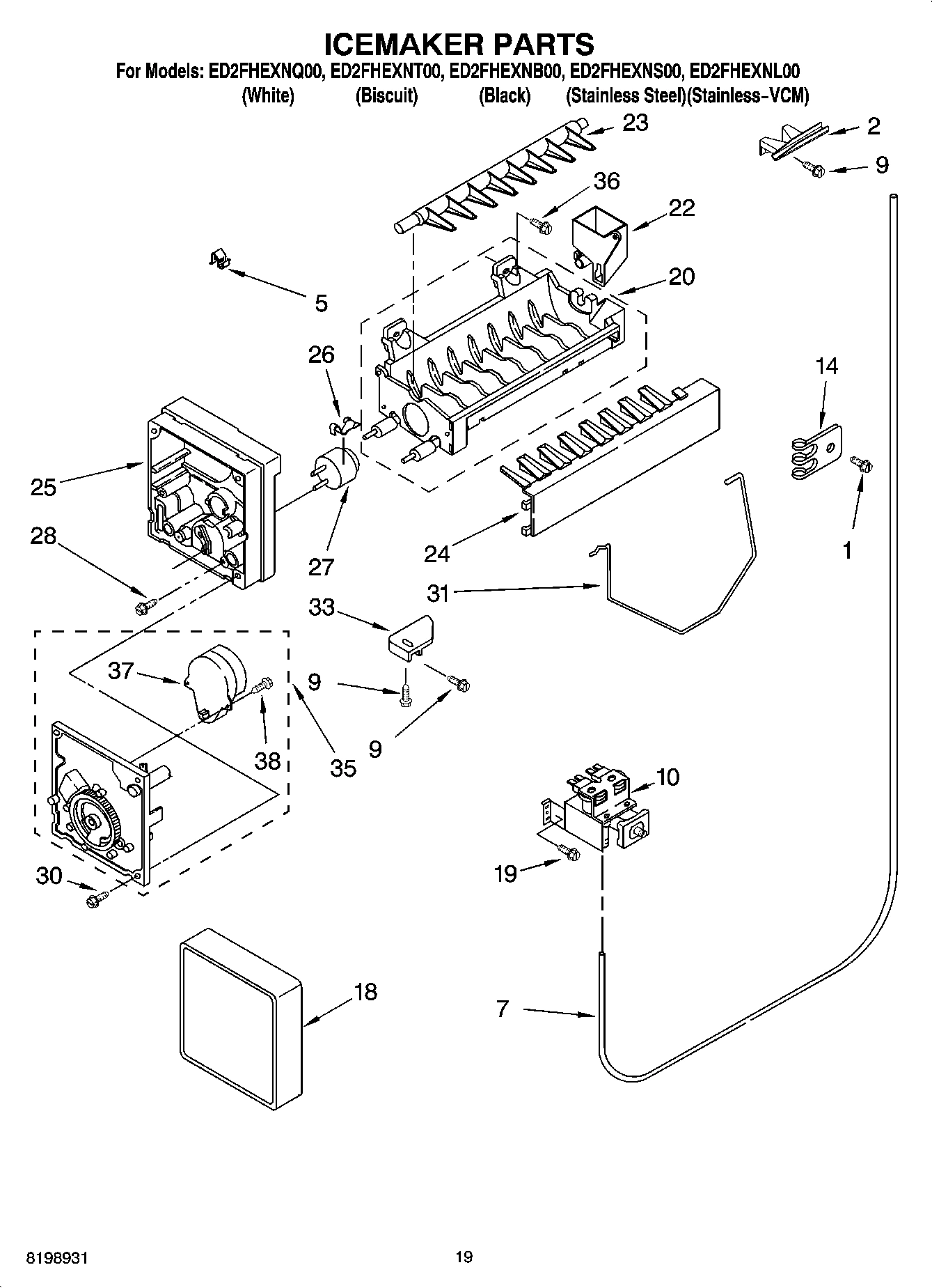 12 - ICEMAKER PARTS, OPTIONAL PARTS
