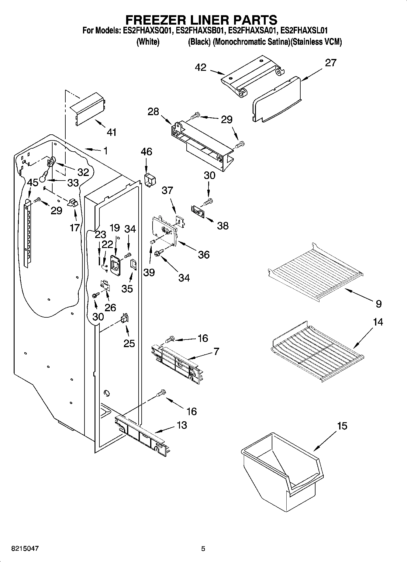 04 - FREEZER LINER PARTS