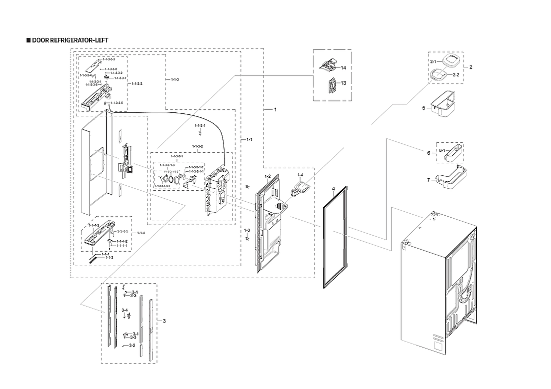 LEFT DOOR REFRIGERATOR PARTS