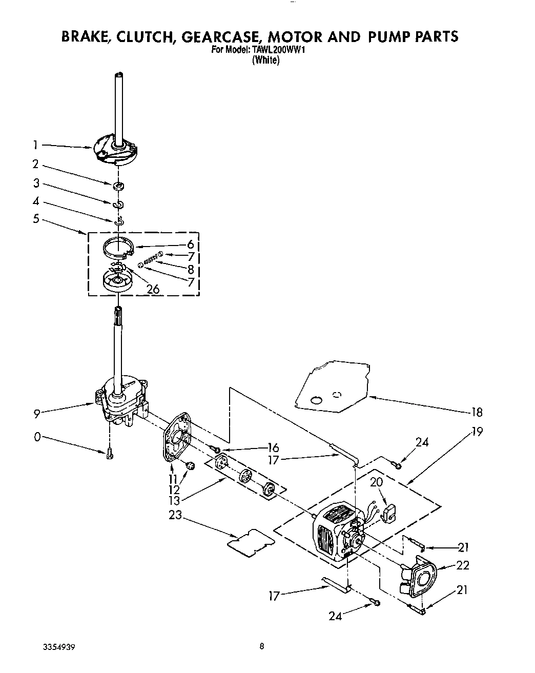 07 - BRAKE, CLUTCH, GEARCASE, MOTOR AND PUMP
