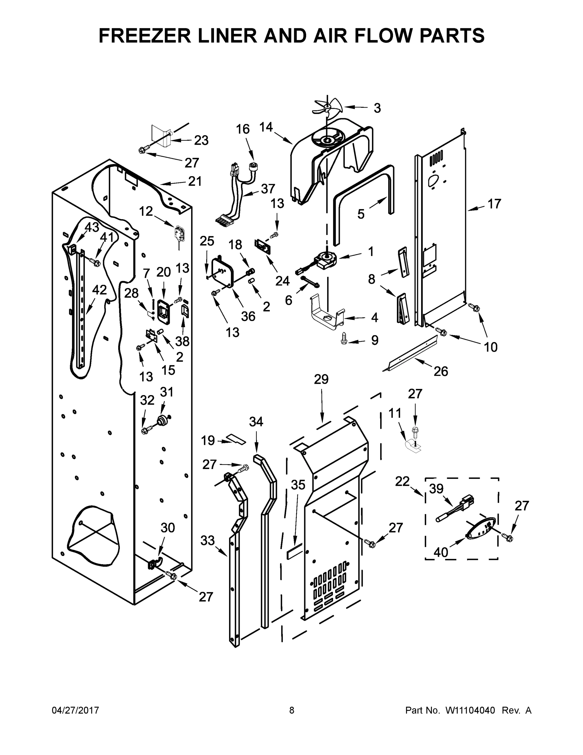 05 - FREEZER LINER AND AIR FLOW PARTS