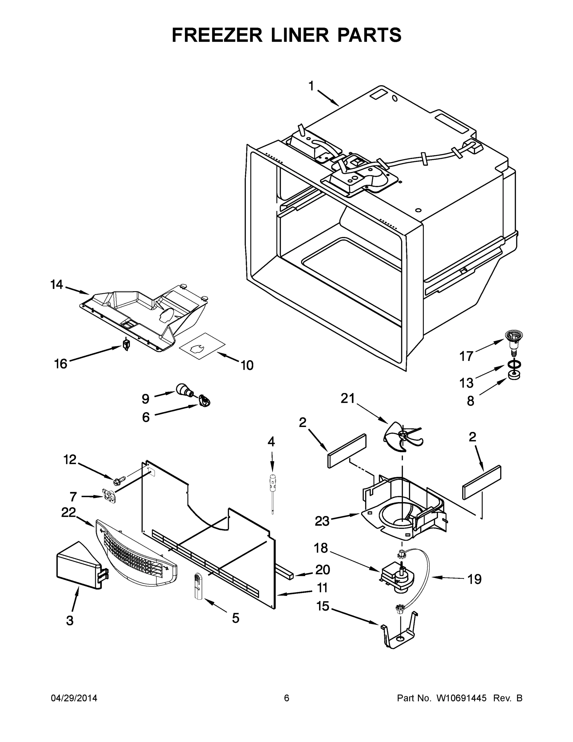 04 - FREEZER LINER PARTS