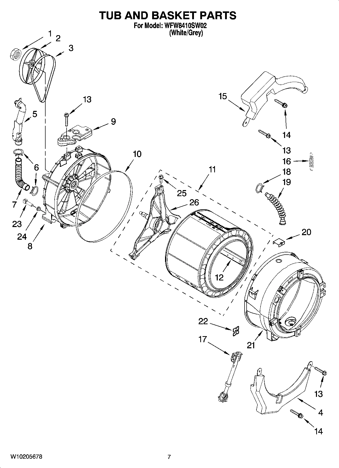 06 - TUB AND BASKET PARTS, OPTIONAL PARTS (NOT INCLUDED)
