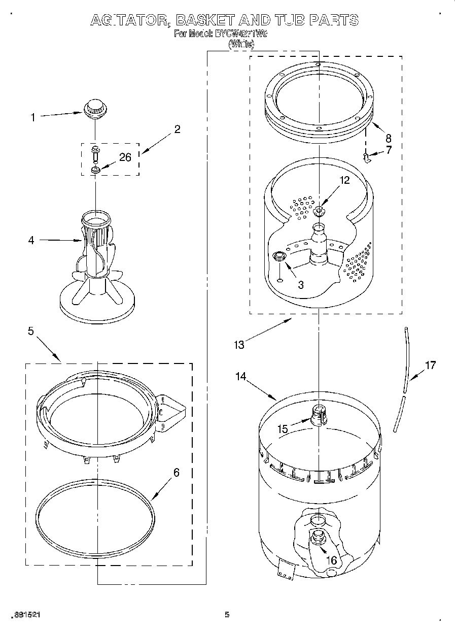 03 - AGITATOR, BASKET AND TUB
