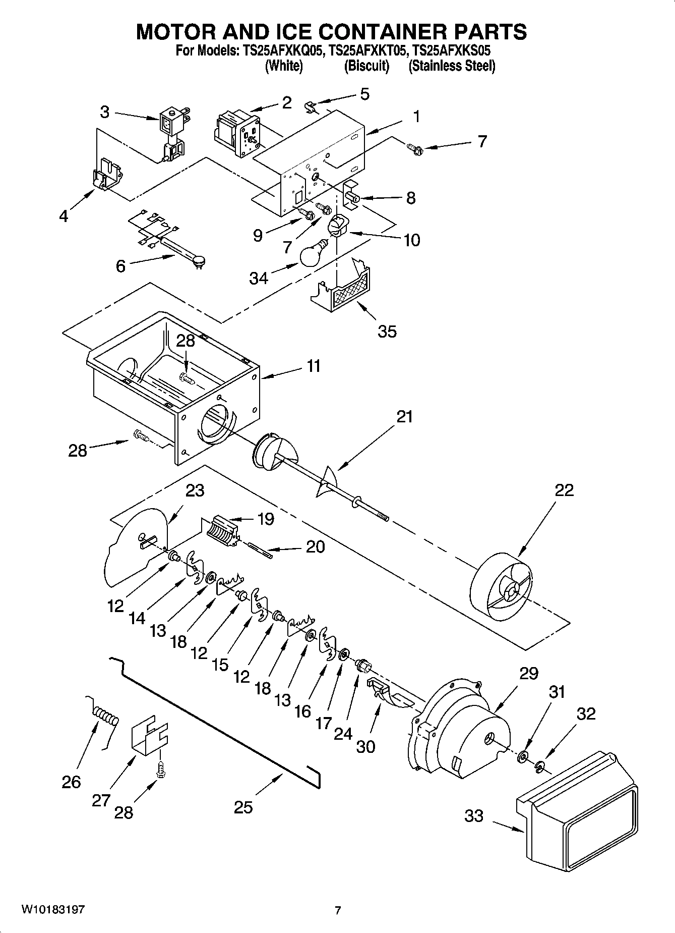 05 - MOTOR AND ICE CONTAINER PARTS