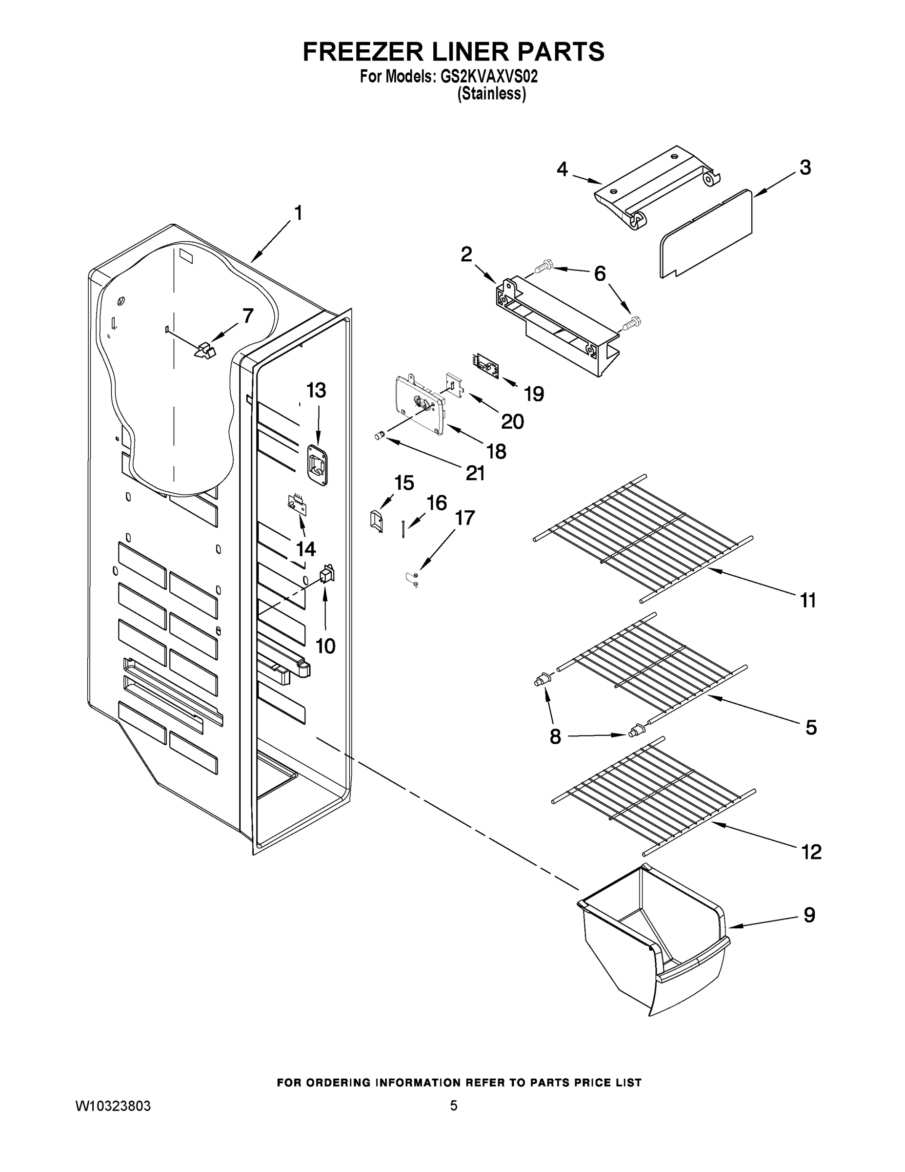 04 - FREEZER LINER PARTS