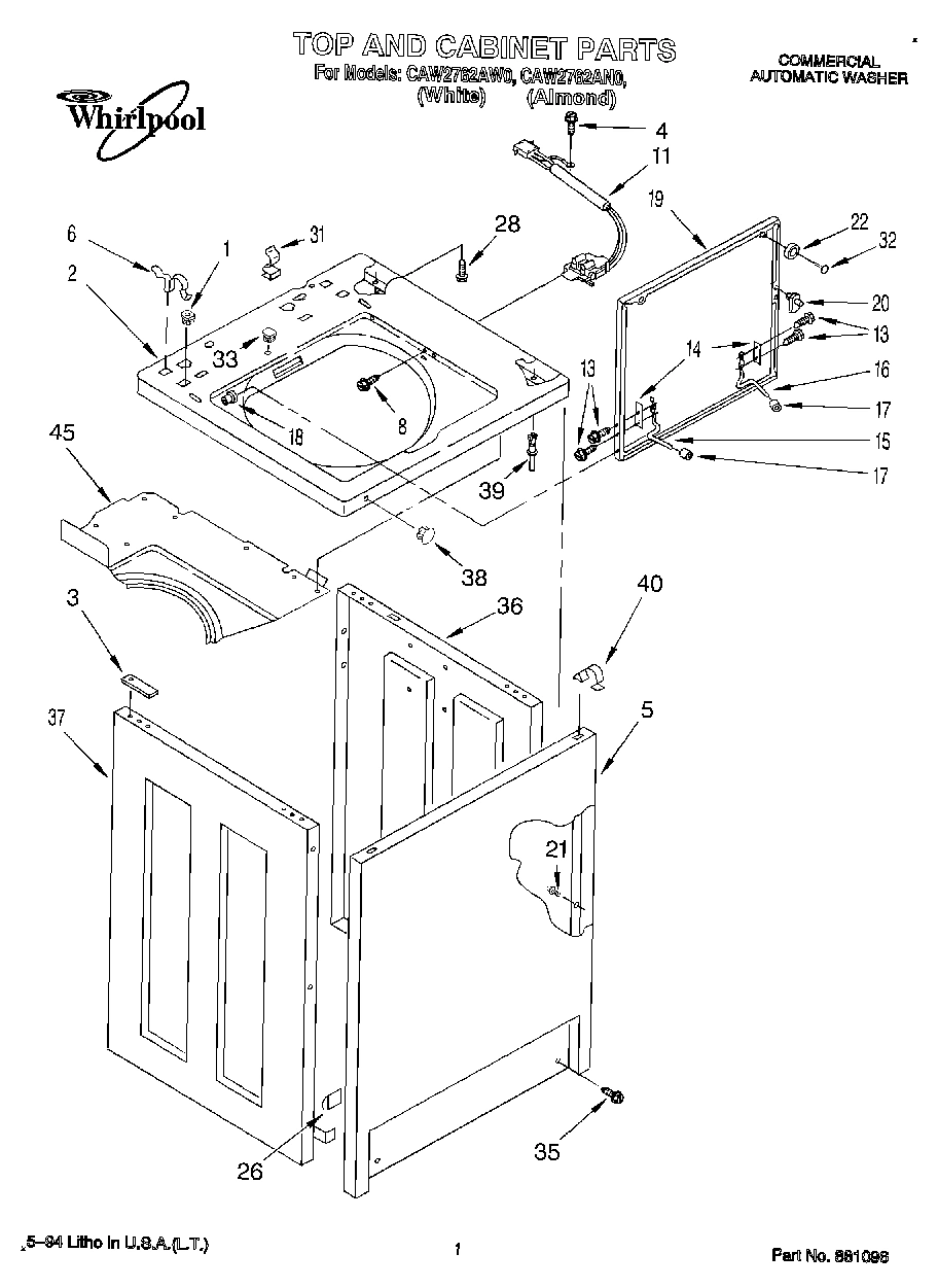 01 - TOP AND CABINET, LIT/OPTIONAL