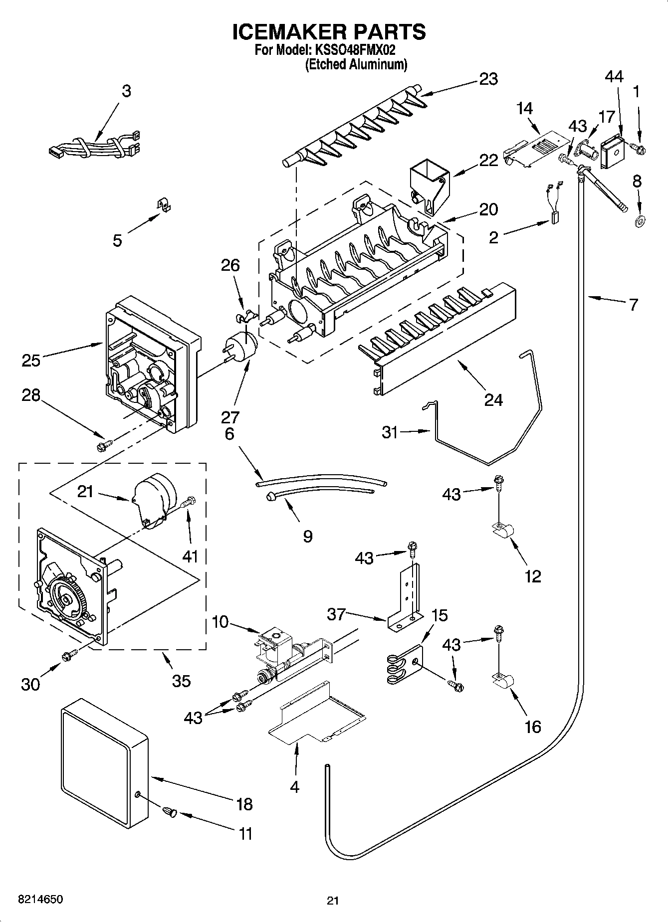 13 - ICEMAKER PARTS