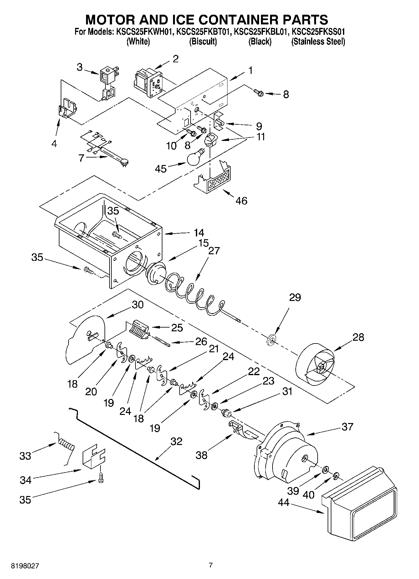05 - MOTOR AND ICE CONTAINER PARTS