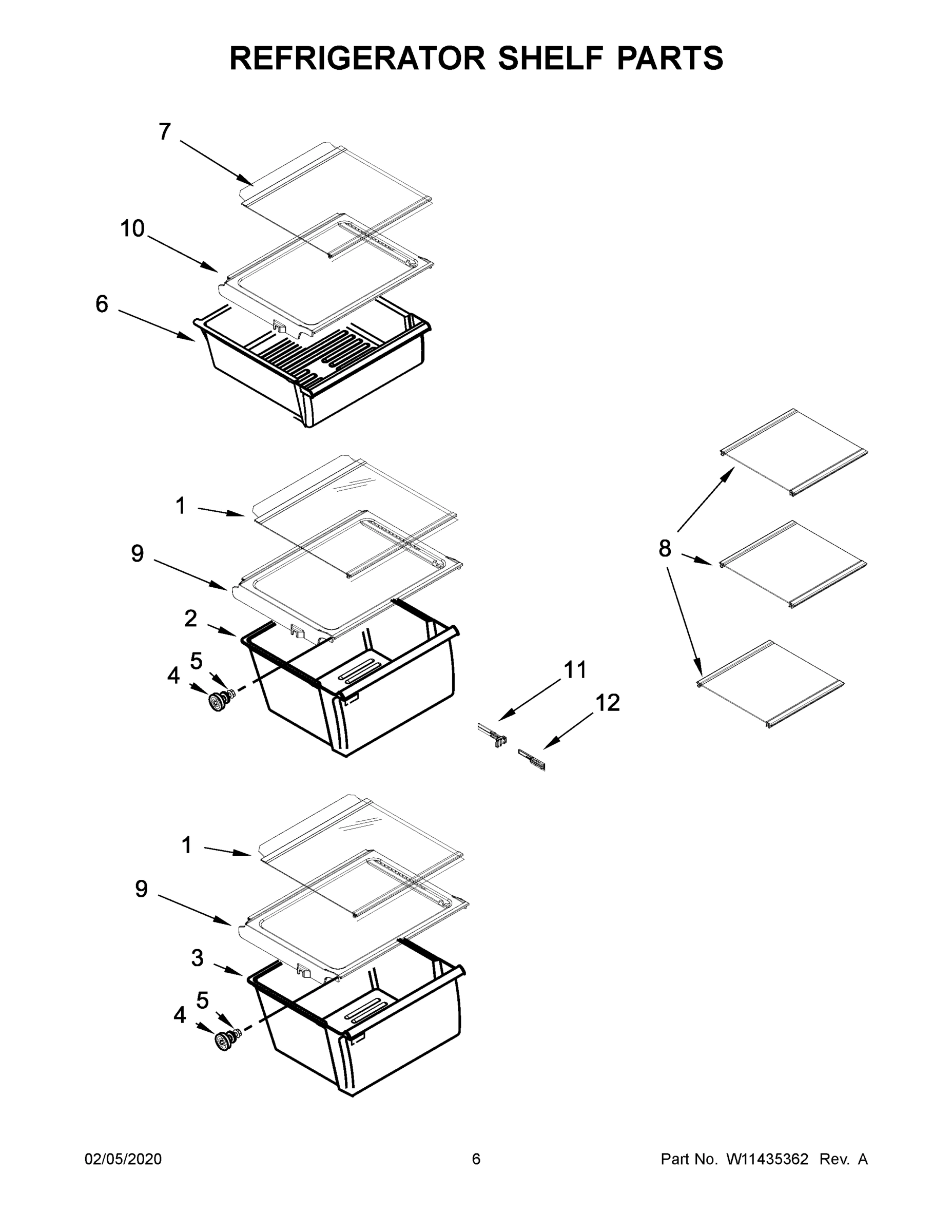 04 - REFRIGERATOR SHELF PARTS