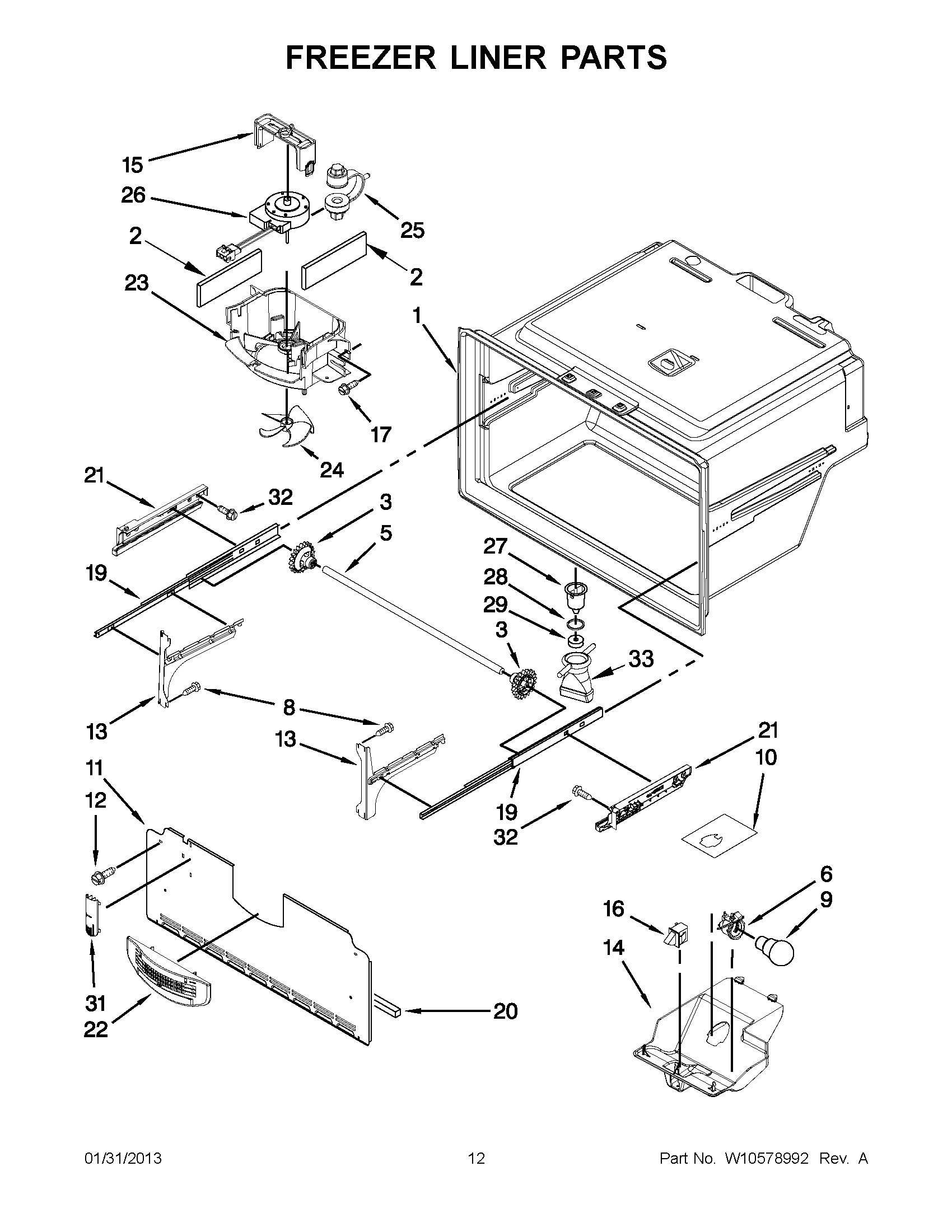 06 - FREEZER LINER PARTS