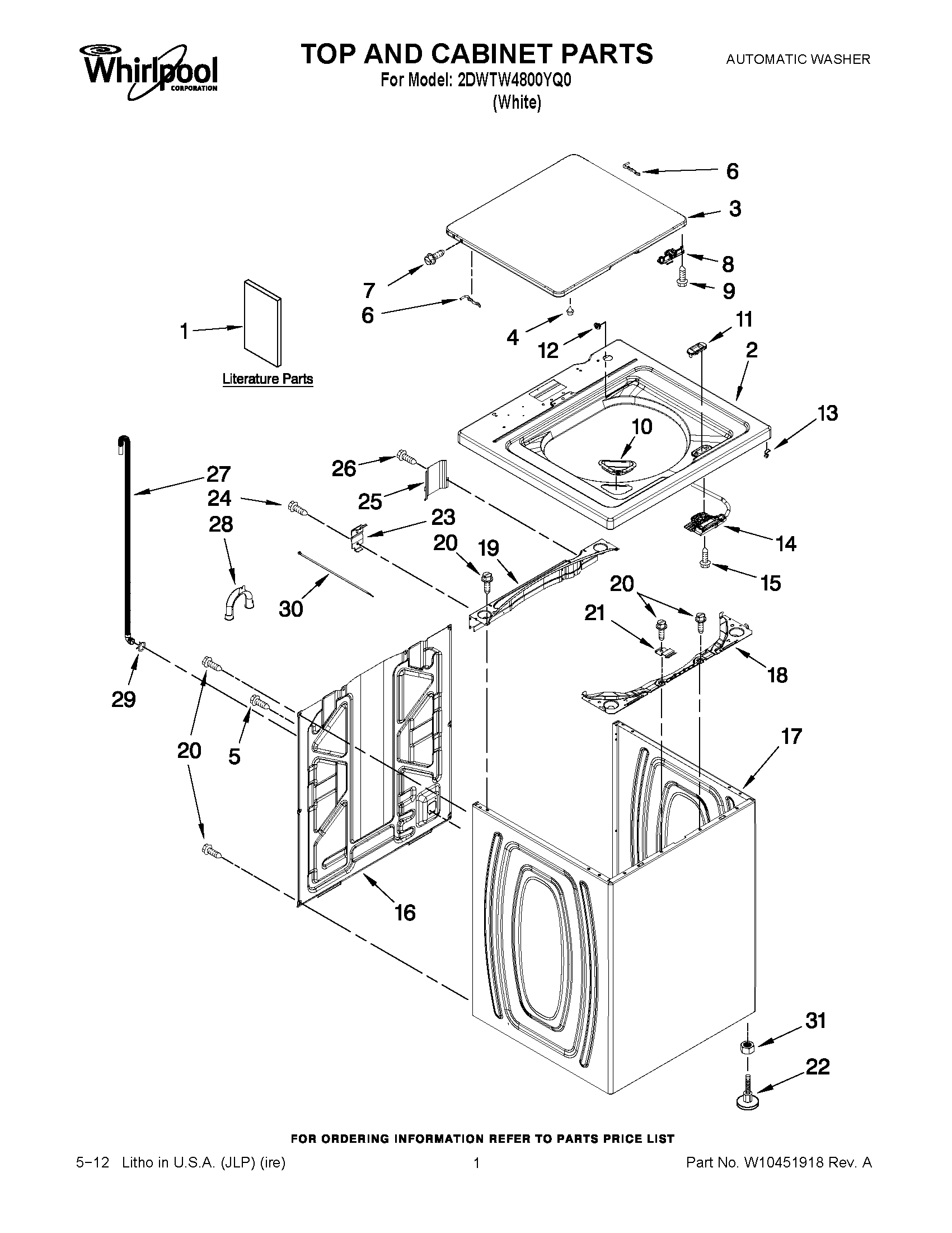 01 - TOP AND CABINET PARTS